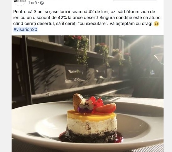 FOTO Condamnarea la închisoare a lui Dragnea stârnește imaginația unor proprietari de restaurante pentru a-și aduce clienți: desert redus cu 42% (numărul de luni de închisoare) dacă este comandat spunând 