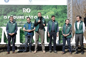 FOTO În fața presei, Iohannis a ieșit, din nou, cu politicieni la plantat de copaci, condamnând tăierile ilegale masive