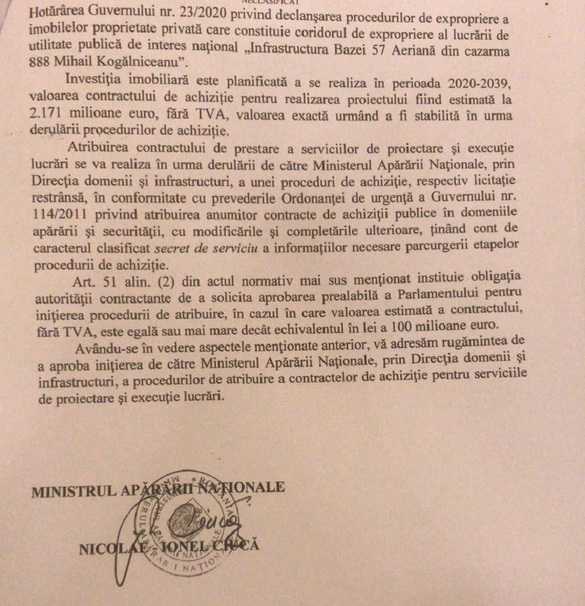 EXCLUSIV DOCUMENT Armata vrea să lanseze megainvestiția de peste 2 miliarde euro ce va face din Kogălniceanu una din cele mai importante baze NATO din regiune