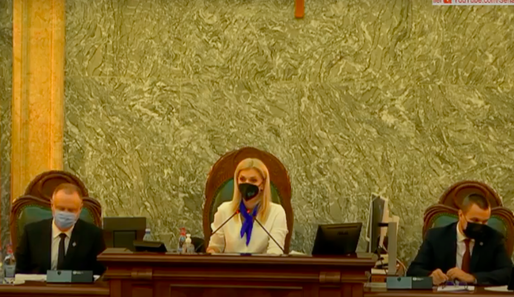 FOTO Show în Parlament - O senatoare a chemat poliția după ce Șoșoacă a refuzat să poarte mască de protecție. Nu este acceptat ”orice alt sunet din savană”