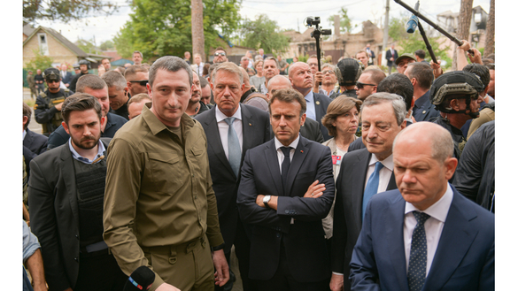 VIDEO&FOTO Liderii Franței, Germaniei, Italiei și României, la Kiev - Acord unanim ca Ucraina să obțină „imediat” statutul de candidat la aderarea la UE