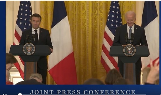 VIDEO Biden și Macron, declarații pe o singură voce 