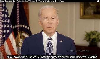 Invocând pericolul inteligenței artificiale, Puterea conferă CNA dreptul de a opri și amenda conținutul considerat ”deepfake”. VIDEO fals cu Biden vorbind de români, dat ca exemplu