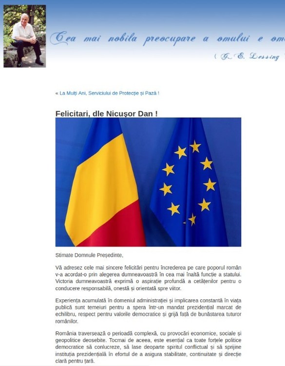 FOTO Mesajul lui Ion Iliescu după victoria lui Nicușor Dan