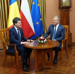 FOTO Nicușor Dan s-a întâlnit cu premierul polonez Donald Tusk