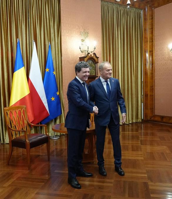 FOTO Nicușor Dan s-a întâlnit cu premierul polonez Donald Tusk