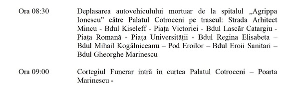 Guvernul anunță funeraliile pentru Iliescu - Pe unde va trece MÂINE autovehiculul mortuar și când pot veni oamenii pentru condoleanțe