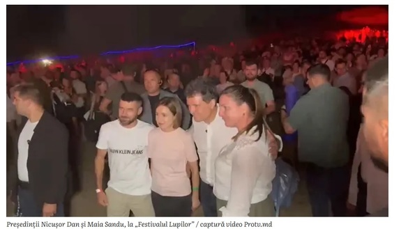 FOTO Nicușor Dan, vizită surpriză în Republica Moldova. Cu Maia Sandu la festival de muzică
