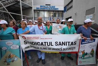 FOTO Grevă generală în spitale. Sindicaliștii SANITAS sunt nemulțumiți de Legea salarizării