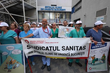FOTO Grevă generală în spitale. Sindicaliștii SANITAS sunt nemulțumiți de Legea salarizării