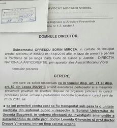 Oprescu cere să fie dus la spital, chiar și pe banii săi