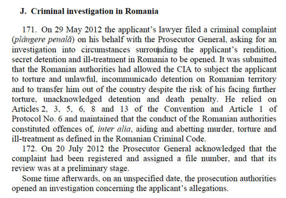 Sursă: dosarul CEDO AL NASHIRI v. ROMANIA