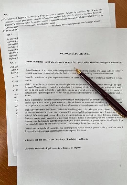 Salariații din sectorul bugetar ar putea fi incluși în Registrul Electronic Reforma