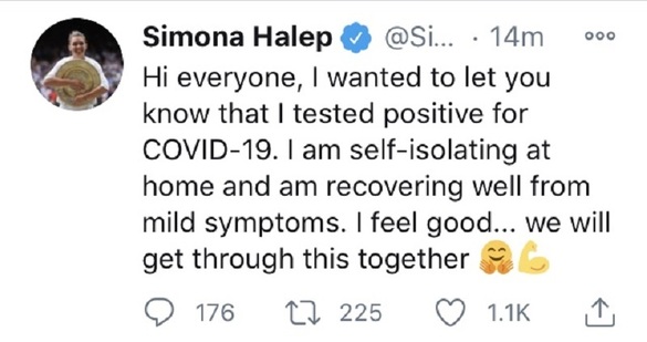 ULTIMA ORĂ Simona Halep, testată pozitiv cu noul coronavirus