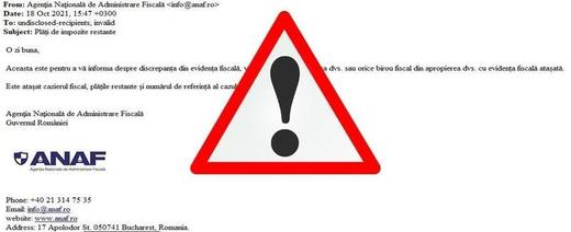 Val de mesaje false în numele ANAF. Atenționare: NU deschideți