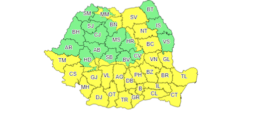Avertizare de instabilitate atmosferică accentuată în cea mai mare parte a țării