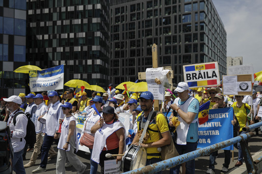 GALERIE FOTO Nou protest al sindicaliștilor din Educație, la București