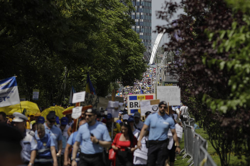 GALERIE FOTO Nou protest al sindicaliștilor din Educație, la București