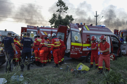 VIDEO&FOTO Explozie urmată de incendiu la o stație GPL din localitatea Crevedia. Celulă de criză la MAI. Zeci de victime spitalizate. Pacienți transferați în Belgia și Italia