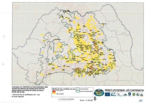 FOTO Harta zonelor din România unde vă întâlniți nedorit cu urși. Punctele critice