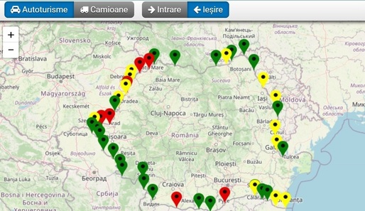 Aglomerație în opt puncte de trecere a frontierei de pe granițele cu Bulgaria și Ungaria