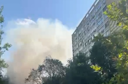 FOTO Incendiu puternic în București