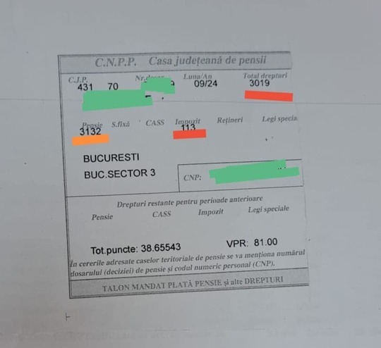 Precizări CNAS pentru pensionarii care au primit, în septembrie, altă pensie în talon decât cea din decizia de recalculare. Când se vor achita diferențele