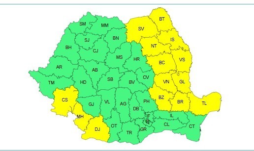 HARTA Intensificări ale vântului în mai multe regiuni până duminică dimineață 