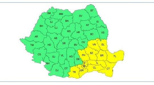 HARTA Intensificări ale vântului în mai multe regiuni până duminică dimineață 