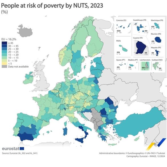 HARTĂ Populația din București-Ilfov are cel mai scăzut risc de sărăcie din toate regiunile Uniunii Europene