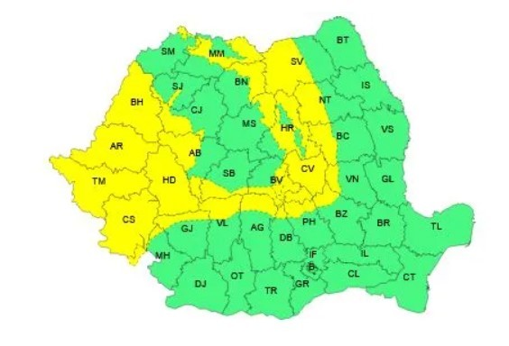 Noi avertizări de vreme rea. Meteorologii anunță lapoviță și ninsoare. HARTA zonelor afectate de vânt puternic