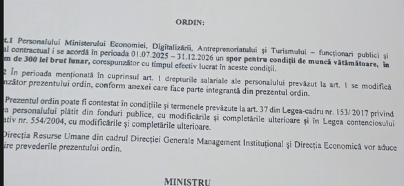EXCLUSIV DOCUMENT Ministrul Economiei a tăiat sporul de condiții vătămătoare