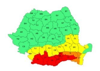 HARTĂ Cod roșu de caniculă în sudul României