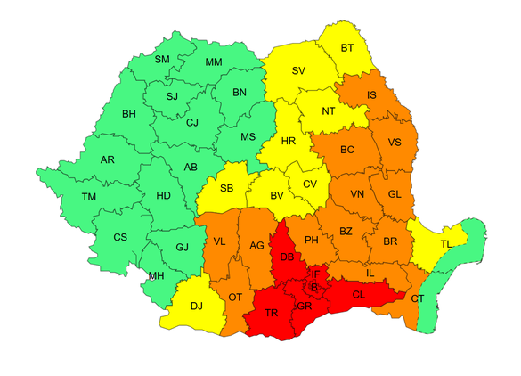 HARTĂ Codul Roșu de caniculă se prelungește. Temperaturi de până la 41 de grade Celsius