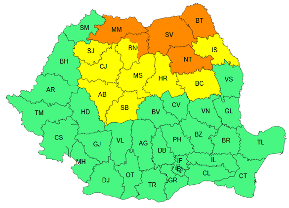 Alertă meteo în România - Vin ploile și furtunile HARTA