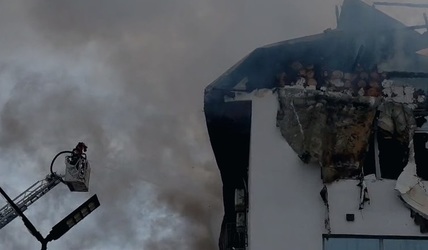 Incendiu la un hotel din Tătărani VIDEO