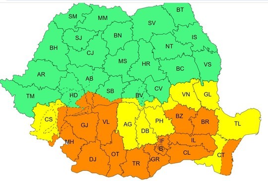 Alertă meteo în România - Vin ninsori puternice HARTA