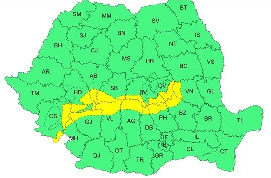 Avertizare meteo de vânt puternic în aproape toată țara HARTĂ