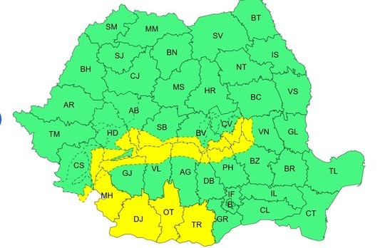 Avertizare meteo de vânt puternic în aproape toată țara HARTĂ