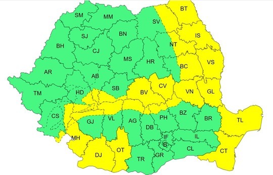 Avertizare meteo de vânt puternic în aproape toată țara HARTĂ