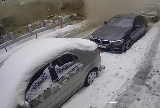 Momentul în care sediul Poliției Rutiere Lugoj a explodat VIDEO