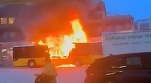 Autocar cu pasageri a luat foc în Elveția VIDEO