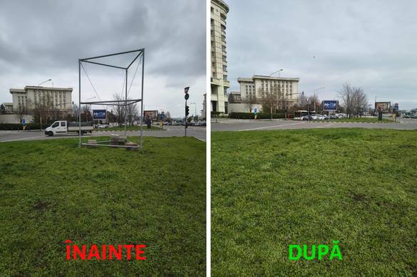 FOTO Reclame date jos în București. 