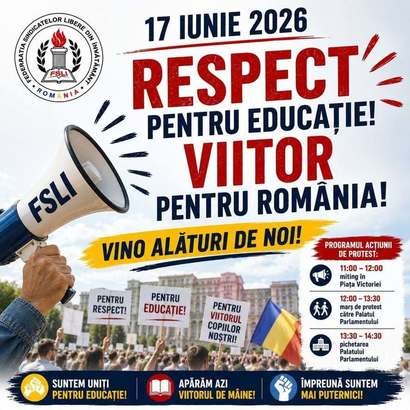Sindicaliștii din Educație protestează la Guvern și la Parlament față de proiectul noii legi a salarizării