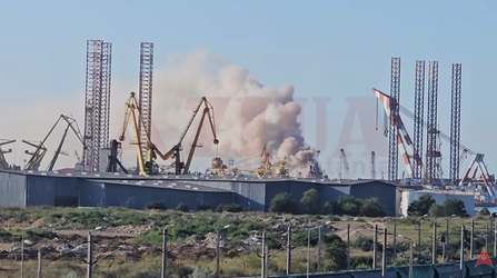 VIDEO Incendiu în Portul Agigea. A fost emis mesaj RO-Alert