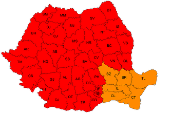 Aproape toată România e azi sub cod roșu de caniculă. Temperaturile urcă la 41 de grade
