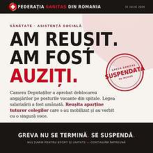 ULTIMA ORĂ Greva din sănătate a fost suspendată