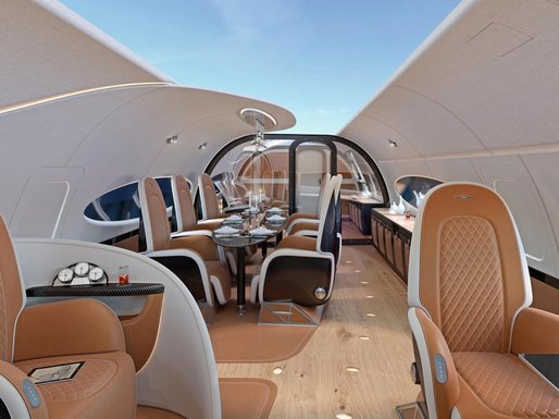 FOTO Airbus a prezentat un avion privat inspirat de mașinile decapotabile