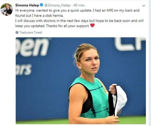 Simona Halep coboară