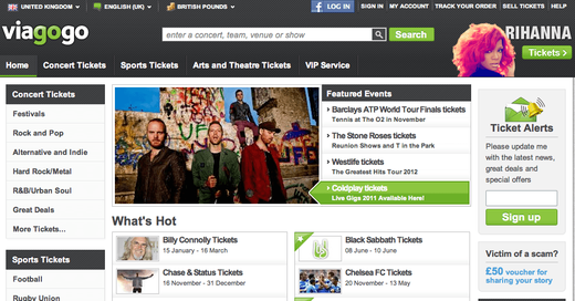 Google a suspendat reclamele site-ului de revânzare de bilete Viagogo